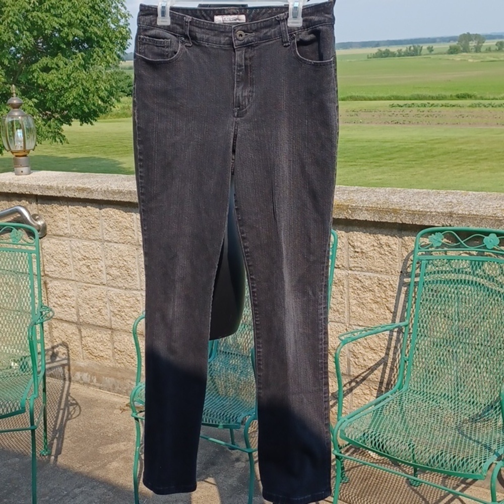 Chico's Women's Platinum Denim Quartz Jeans Blue Size 1.5 Straight Leg slim fit